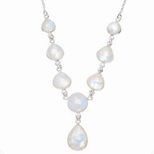 StarGems  Natural Rainbow Moonstone Handmade Unique 925 Sterling Silver Necklace 17.25+1" Y5511