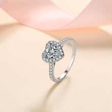 StarGems  Heart Cut 1ct Moissanite 925 Silver Platinum Plated Ring RX090