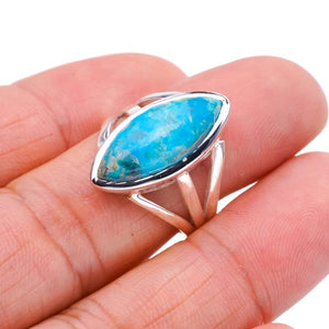 StarGems  Natural Turquoise Handmade 925 Sterling Silver Ring 7.75 F1002