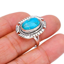 StarGems® Natural Turquoise Pigeon Handmade 925 Sterling Silver Ring 8 F2321