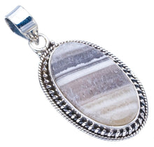 StarGems  Natural Zebra Calcite Handmade 925 Sterling Silver Pendant 1.5" F4561