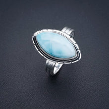 StarGems  Natural Larimar Handmade 925 Sterling Silver Ring 9 F0204