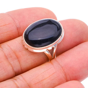 StarGems  Natural Black Onyx Handmade 925 Sterling Silver Ring 5.5 F0527