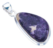 StarGems  Natural Purple Lepidolite Handmade 925 Sterling Silver Pendant 1.75" F4048