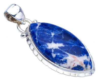 StarGems® Natural Sodalite Handmade 925 Sterling Silver Pendant 1.5