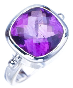 StarGems® Natural Amethyst Handmade 925 Sterling Silver Ring 6.75 F2878