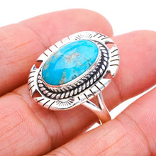 StarGems  Natural Turquoise Pigeon Wings Handmade 925 Sterling Silver Ring 9.5 F0448