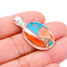 StarGems  Natural Copper Chalcedony Handmade 925 Sterling Silver Pendant 1.5" F3714