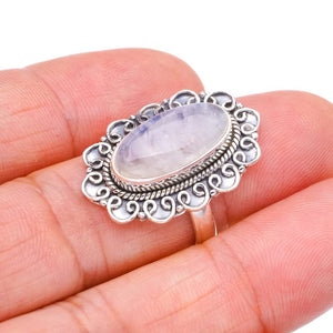 StarGems  Natural Moonstone Handmade 925 Sterling Silver Ring 6.75 F2562