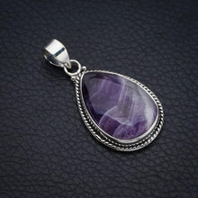 StarGems  Natural Chevron Amethyst Handmade 925 Sterling Silver Pendant 1.5" F4067