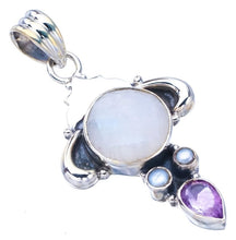 StarGems® Natural Moonstone Amethyst And River Pearl Handmade 925 Sterling Silver Pendant 1.75" F5076