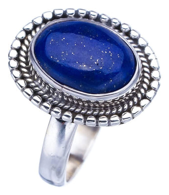 StarGems  Natural Lapis Lazuli Handmade 925 Sterling Silver Ring 10 F1813