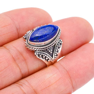 StarGems® Natural Lapis Lazuli Handmade 925 Sterling Silver Ring 8.25 F1838