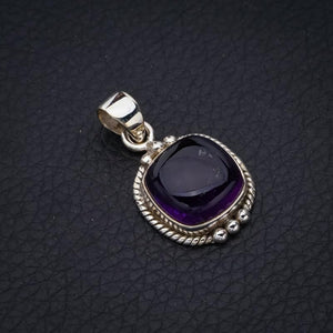 StarGems  Natural Amethyst Handmade 925 Sterling Silver Pendant 1.25" F5349