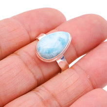 StarGems  Natural Larimar Handmade 925 Sterling Silver Ring 8.25 F0812