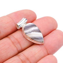 StarGems  Natural Zebra Calcite Handmade 925 Sterling Silver Pendant 1.25" F4573