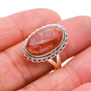 StarGems® Natural Calcite Handmade 925 Sterling Silver Ring 9 F0596