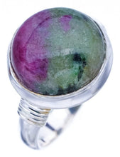 StarGems® Natural Ruby Zoisite Handmade 925 Sterling Silver Ring 8.5 F1311