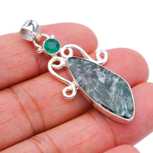 StarGems® Natural Seraphinite Chrysoprase Handmade 925 Sterling Silver Pendant 2" F4302