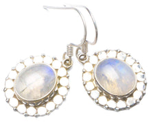 StarGems® Natural Rainbow Moonstone Handmade Unique 925 Sterling Silver Earrings 1.25" Y0459