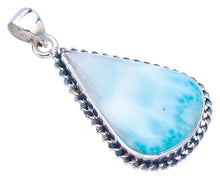 StarGems® Natural Larimar Handmade 925 Sterling Silver Pendant 1.75" F3361