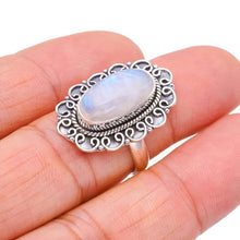 StarGems  Natural Moonstone Handmade 925 Sterling Silver Ring 7 F2743