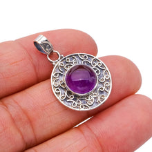 StarGems® Natural Amethyst Handmade 925 Sterling Silver Pendant 1.25" F5356