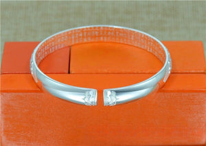 StarGems  Opening Carved Sanskrit Handmade 999 Sterling Silver Bangle Cuff Bracelet For Women Cb0128