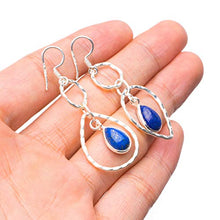 StarGems  Natural Lapis Lazuli Handmade 925 Sterling Silver Earrings 2" T4762