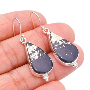 StarGems  Natural Apache Gold Stone Handmade 925 Sterling Silver Earrings 1.75" F5678