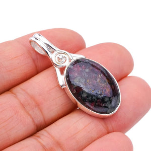 StarGems  Natural Eudialite Handmade 925 Sterling Silver Pendant 1.75" F4792