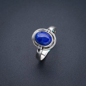 StarGems  Natural Lapis Lazuli Handmade 925 Sterling Silver Ring 8 F0021