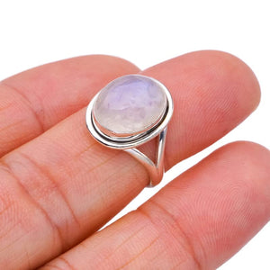 StarGems  Natural Moonstone Handmade 925 Sterling Silver Ring 6 F2723