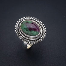 StarGems® Natural Ruby Zoisite Handmade 925 Sterling Silver Ring 8.5 F1336