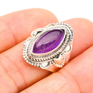 StarGems Natural Amethyst Handmade 925 Sterling Silver Ring 8 E9257