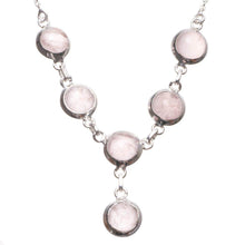 StarGems® Natural Rose Quartz Handmade Boho 925 Sterling Silver Y Necklace 19.25" T8759