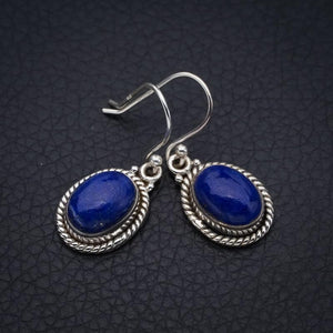 StarGems  Natural Lapis Lazuli Handmade 925 Sterling Silver Earrings 1.25" F5664