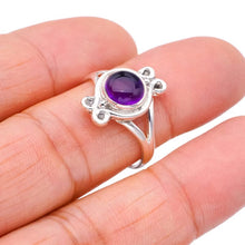 StarGems® Natural Amethyst Handmade 925 Sterling Silver Ring 8.25 F2888