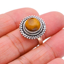 StarGems® Natural Tiger Eye Handmade 925 Sterling Silver Ring 8.5 F1132