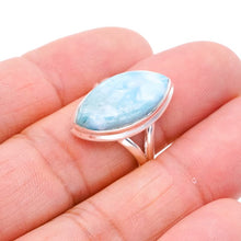 StarGems® Natural Larimar Handmade 925 Sterling Silver Ring 7 F0816