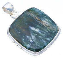 StarGems® Natural Seraphinite Handmade 925 Sterling Silver Pendant 1.5" F4310