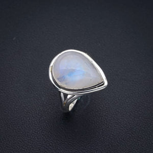 StarGems  Natural Moonstone Handmade 925 Sterling Silver Ring 5 F2762