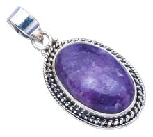 StarGems  Natural Purple Lepidolite Handmade 925 Sterling Silver Pendant 1.5" F4033