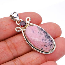 StarGems  Natural Rhodonite Garnet Handmade 925 Sterling Silver Pendant 1.75" F4882