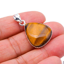 StarGems® Natural Tiger Eye Handmade 925 Sterling Silver Pendant 1.25" F3902