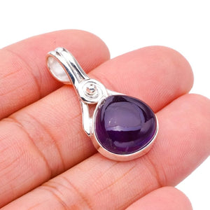 StarGems  Natural Amethyst Handmade 925 Sterling Silver Pendant 1.25" F5306