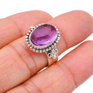 StarGems® Natural Amethyst Handmade 925 Sterling Silver Ring 8.5 F2852