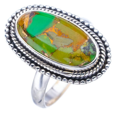 StarGems® Natural Copper Turquoise Handmade 925 Sterling Silver Ring 8.75 F3175