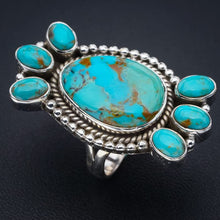 StarGems® Natural Turquoise Handmade 925 Sterling Silver Ring 7.75 F0426