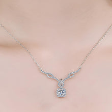 StarGems® Four Prong Elegant 0.8ct Moissanite 925 Silver Platinum Plated Necklace 40+5cm NX023